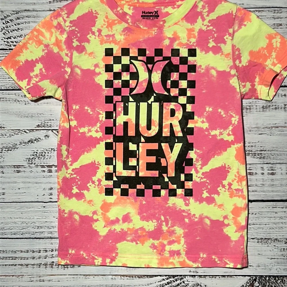 Hurley Big Boys Tie Dye Logo Short Sleeve T-Shirt Small